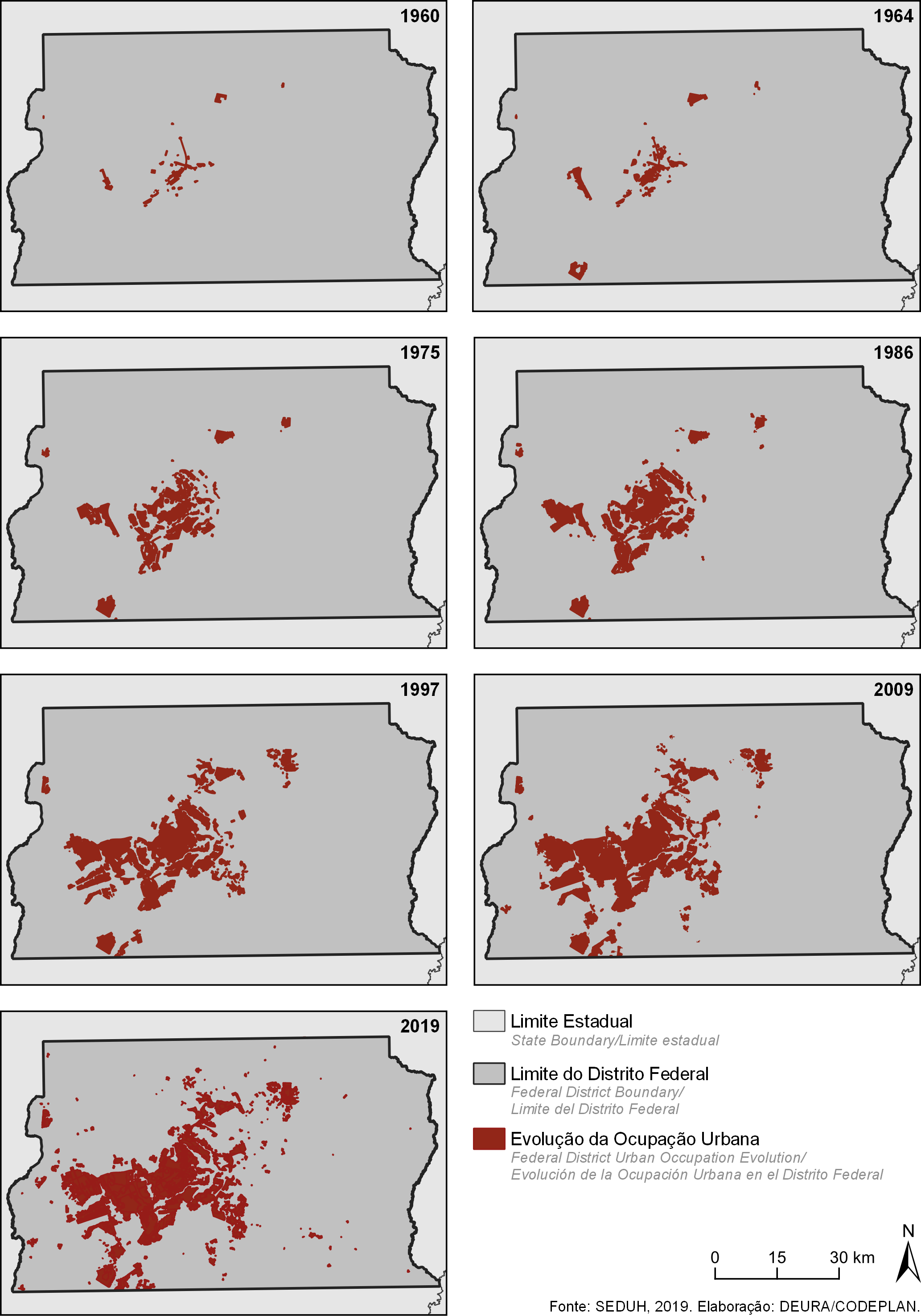 Figura 19A - Evolución de la ocupación urbana en el Distrito Federal